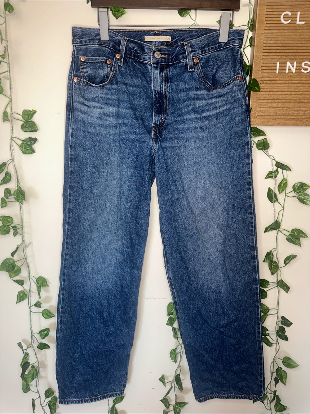 Levi’s Baggy Dad Dark Blue Wash Wide Leg Jeans